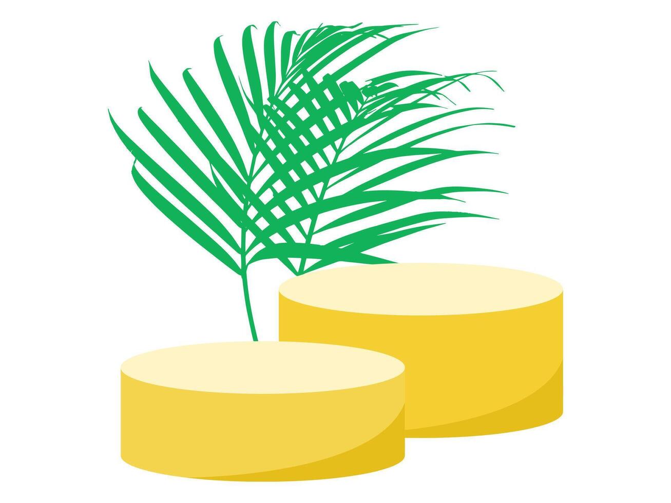 Empty Podium Frame Stage coconut leaf Background vector