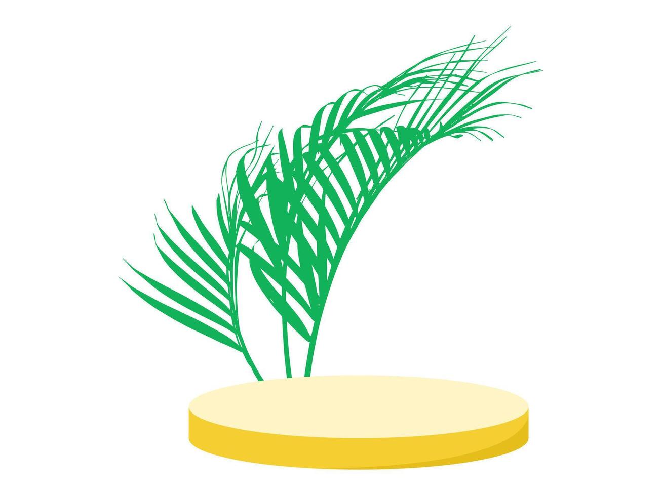 Podium Frame Empty Stage Coconut leaf Background vector