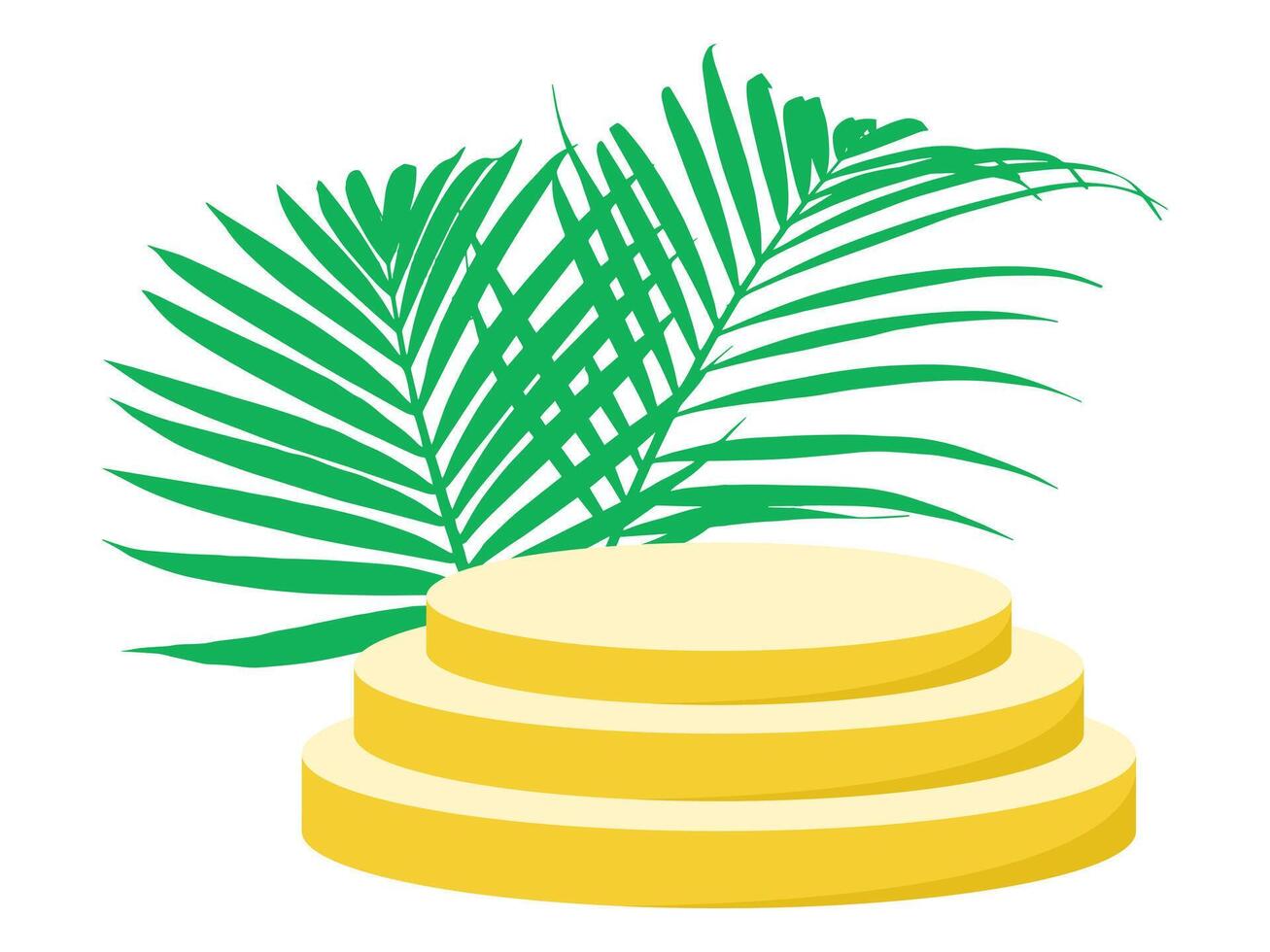 Podium Frame Stage Coconut leaf Background vector
