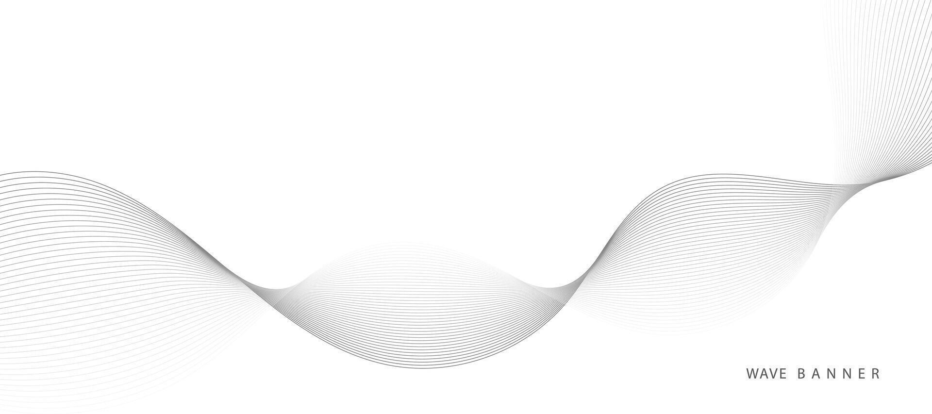 Abstract background with grey wavy lines vector