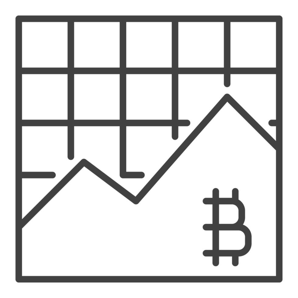 Cryptocurrency Trading Bitcoin Graph linear icon or logo element vector