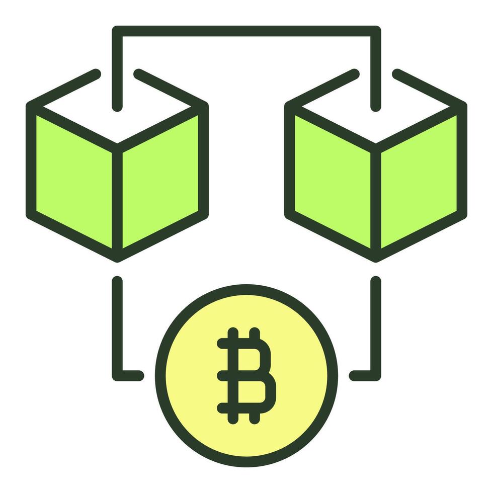 Bitcoin Blockchain Technology Crypto colored icon or symbol vector