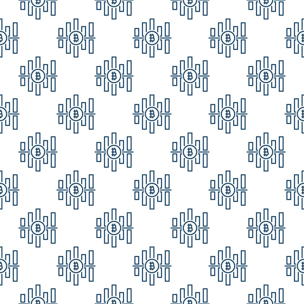 Bitcoin Cryptocurrency Graph Crypto Trading thin line seamless pattern vector