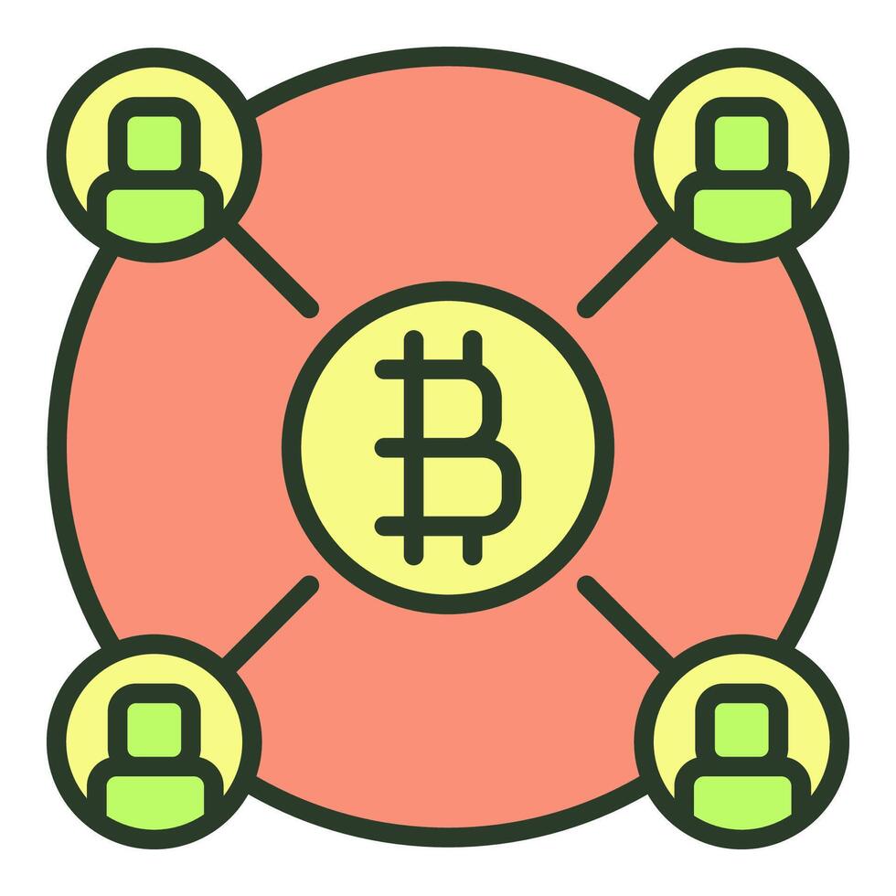 Bitcoin Cryptocurrency Trading Crypto colored icon or design element vector