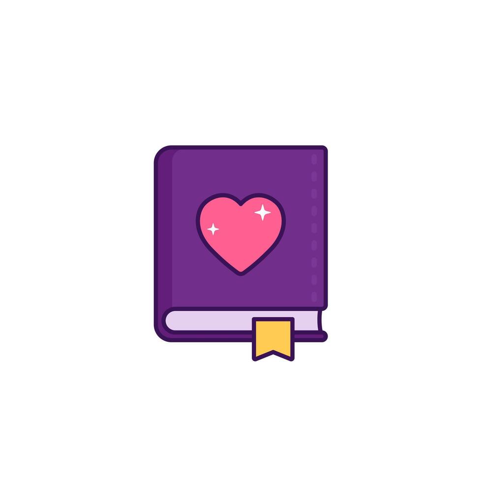 love diary icon with outline vector