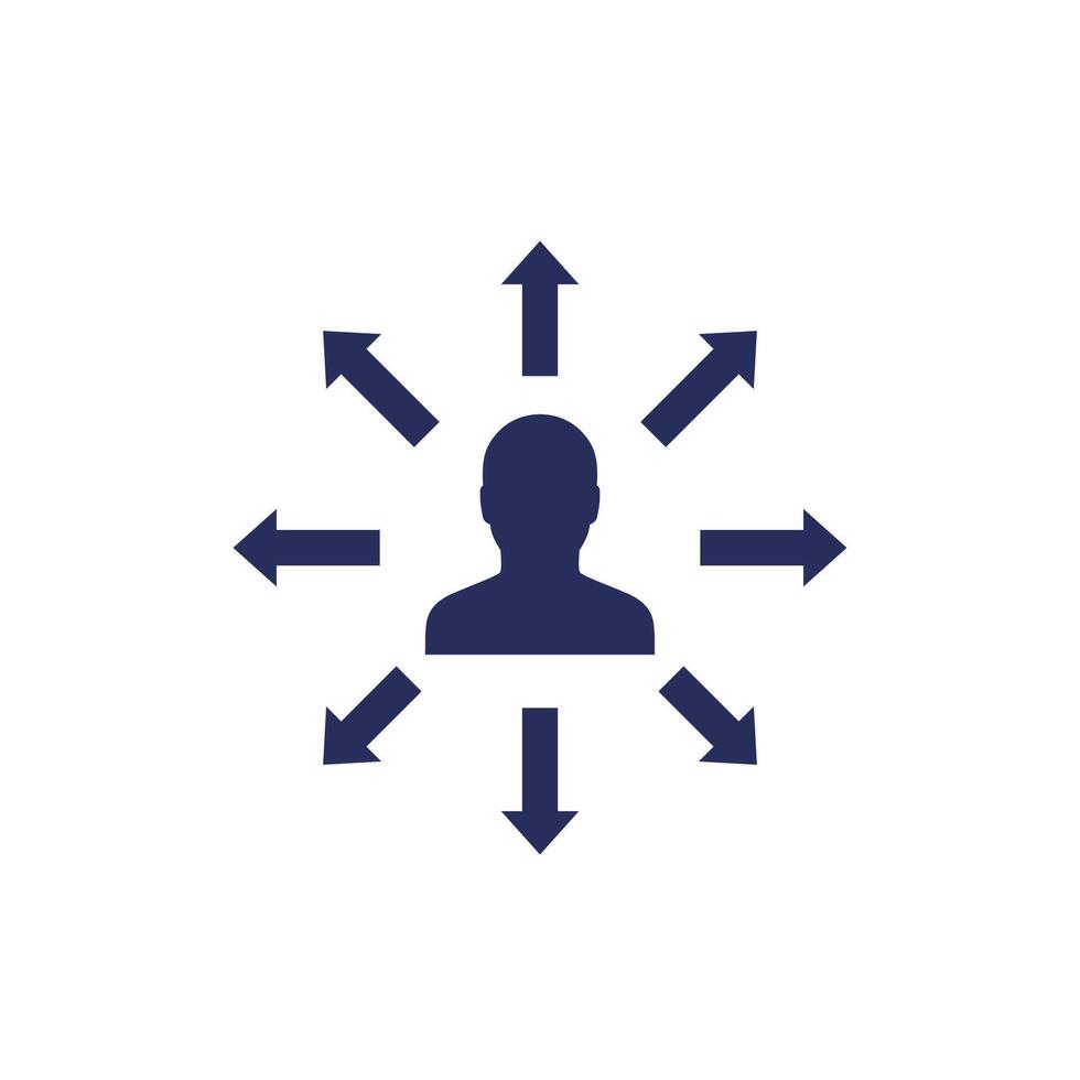 delegation and management icon on white vector