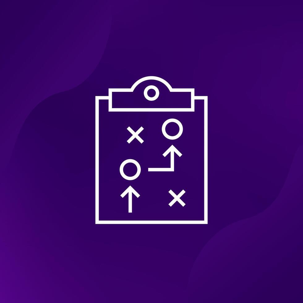 playbook or game plan icon, line pictogram vector