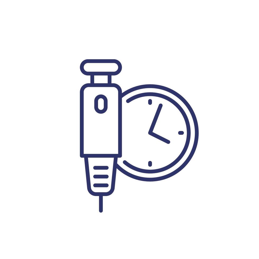 insulin injection time line icon vector