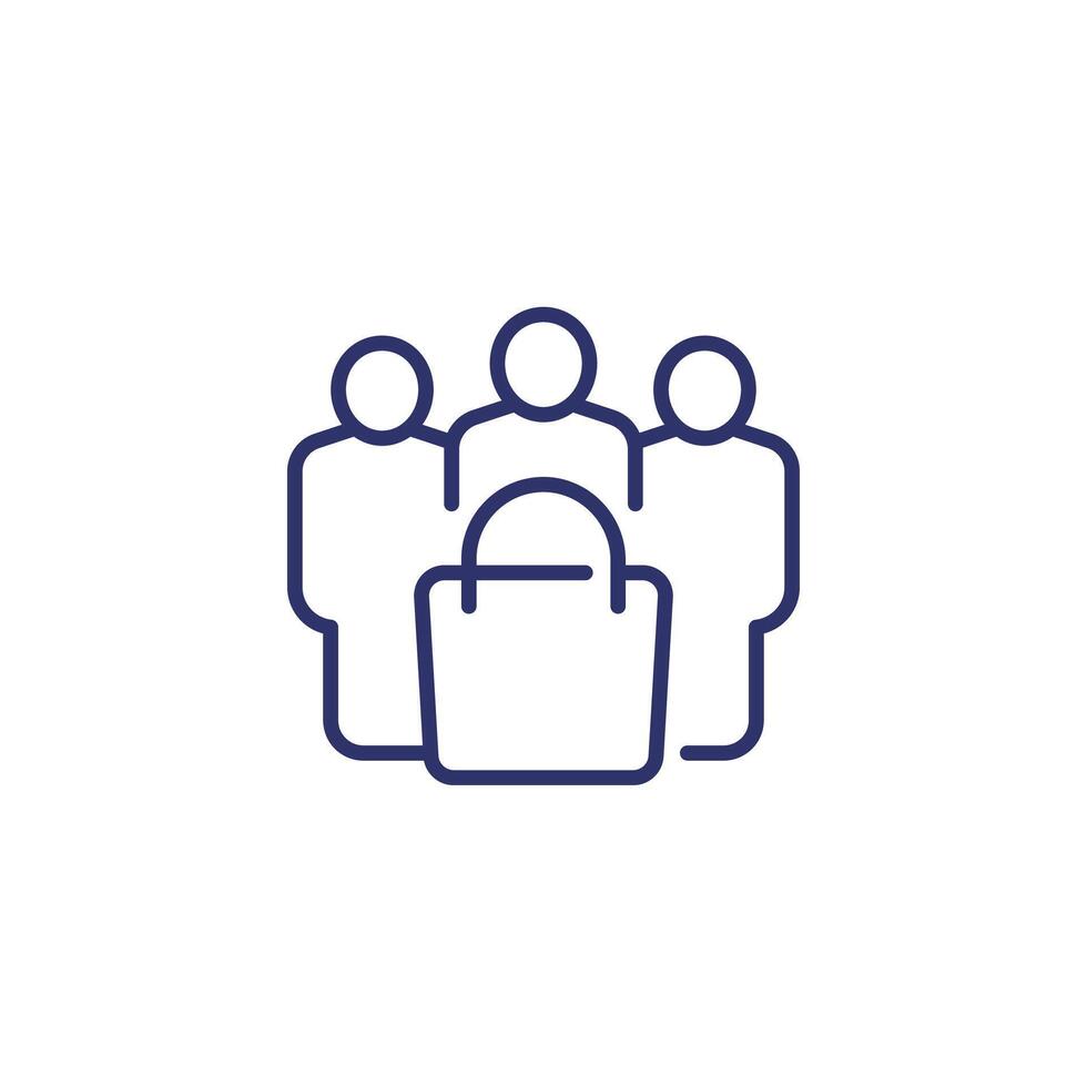 customers or buyers line icon vector