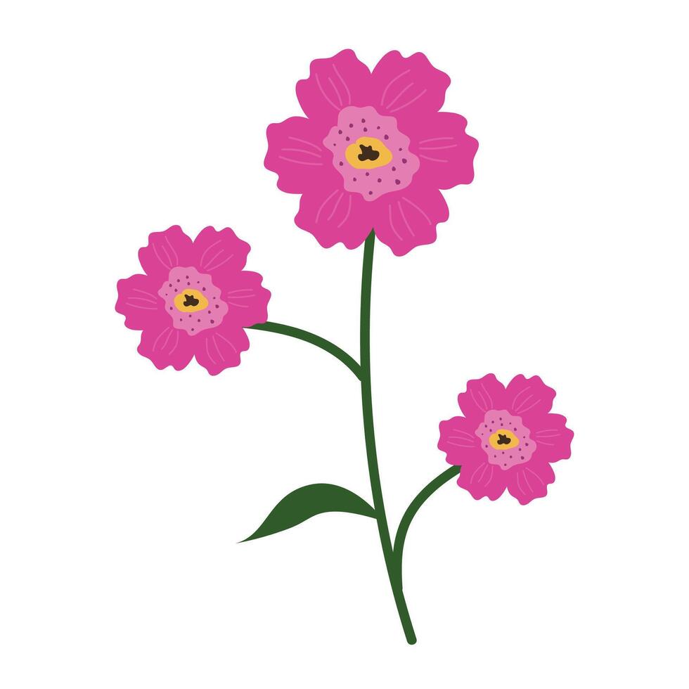 Cute flower isolated on white background vector