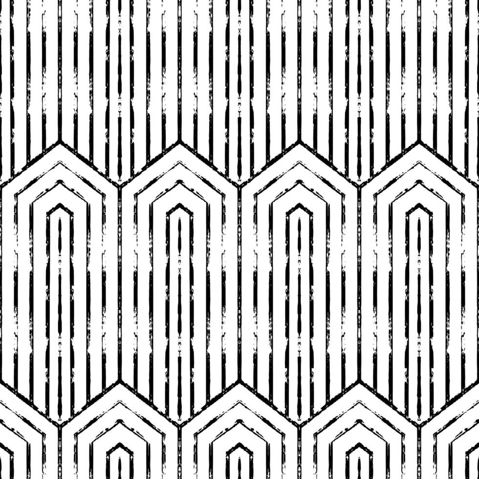 Aesthetic Contemporary printable seamless pattern with abstract line, dot, shape brush stroke in black and white colors. Boho background in minimalist style Illustration for wallpaper fabric vector