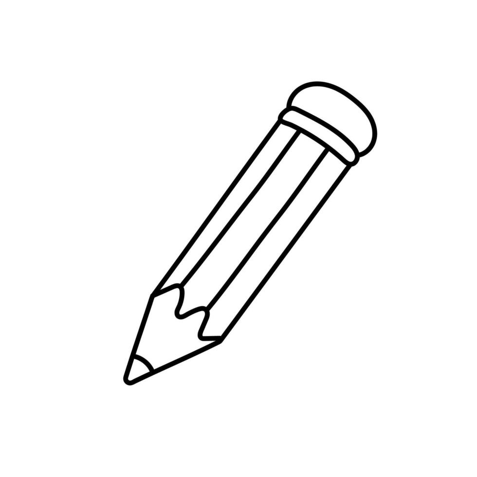 Doodle style pencil. Isolated on white background vector