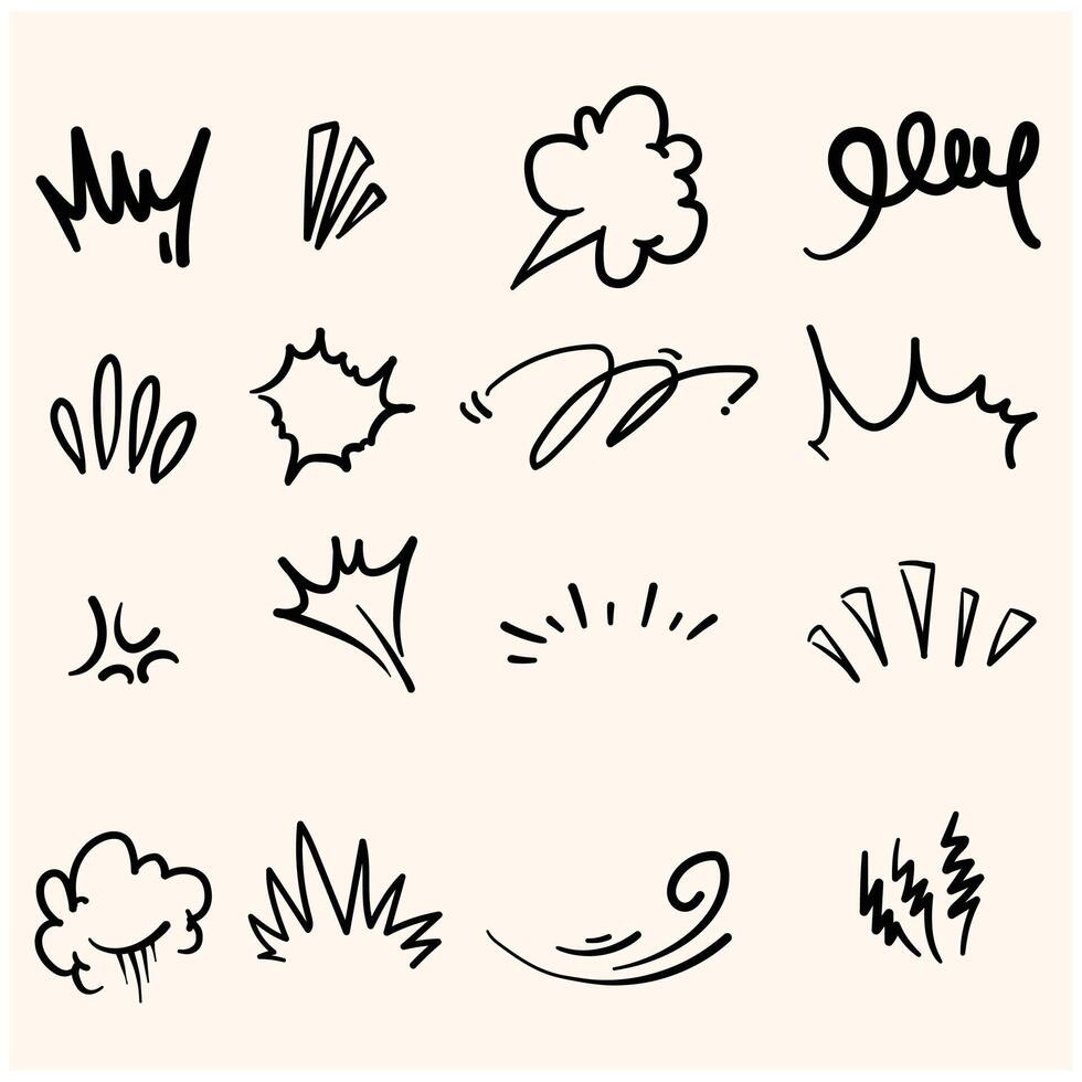 cartoony expression sign with illustration style doodle background cream vector