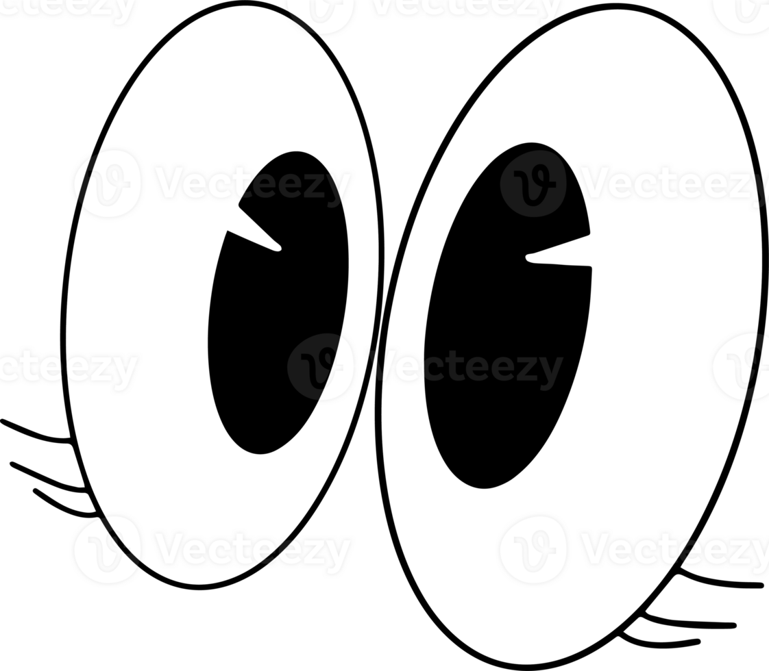 The eye cartoon vintage image for decor your concept. png