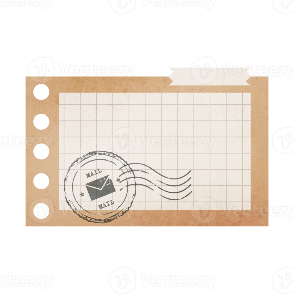 Vintage Scrapbook Sticky Notes. Scrapbook Memo Isolated on Transparent Background png