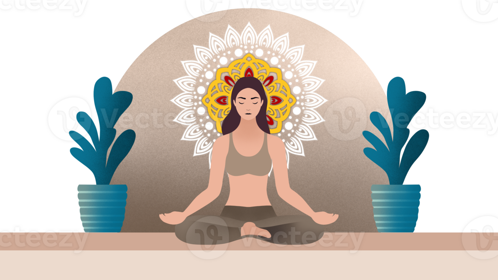 mujer sentado en yoga loto pose, sano bienestar asiático mujer yoga respiración meditando en loto posición, espíritu de el universo, un mujer realiza yoga y meditar, meditación, atención plena png