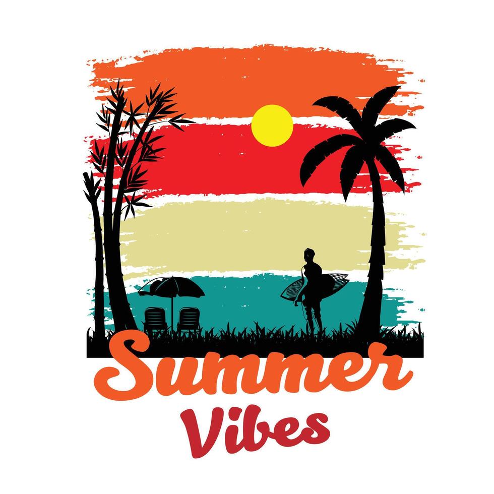 Mountain summer beach design vector