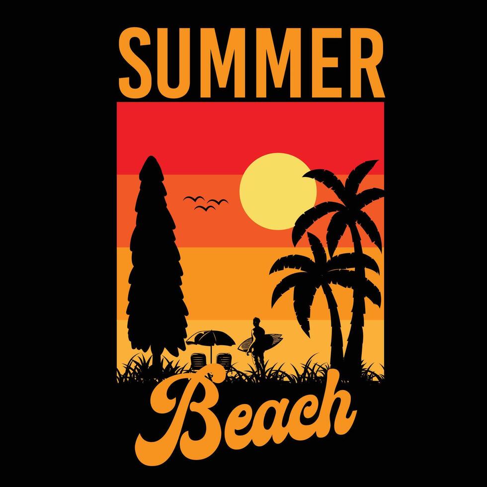 Mountain summer beach design vector