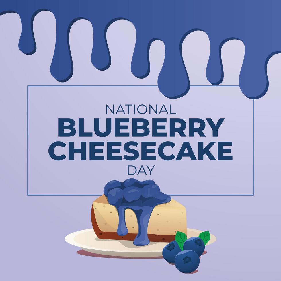 National Blueberry Cheesecake Day design template. Blueberry cheesecake design template. cake design. eps 10. vector