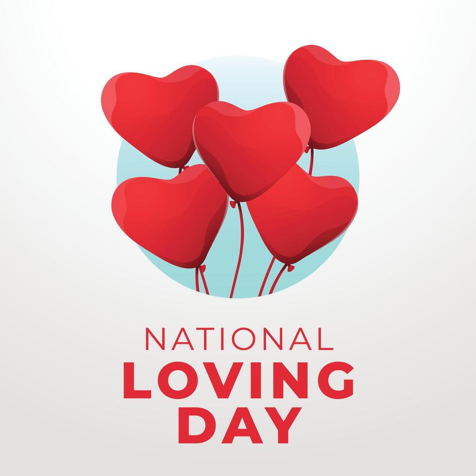 National Loving Day design template. love shape . love background. eps 10. flat design. vector