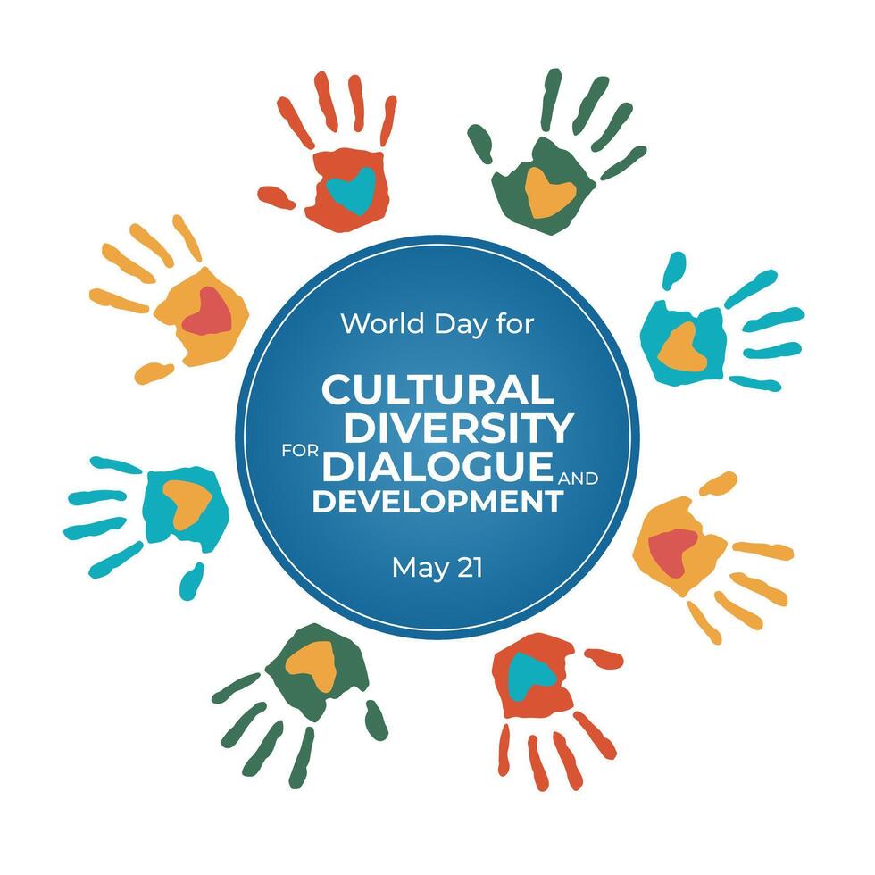 World Day for Cultural Diversity for Dialogue and Development design template. hand template. diversity illustration image. eps 10. vector