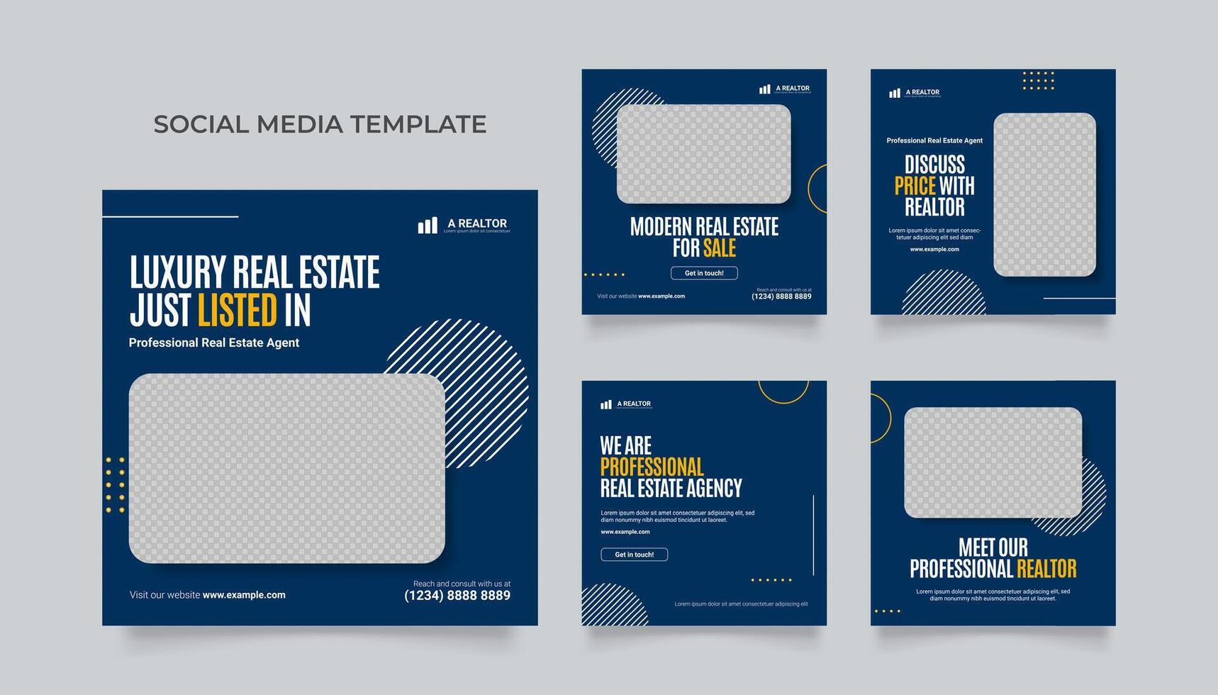 Social media template banner house architecture service promotion. real estate agency. fully editable square post frame puzzle organic sale poster vector