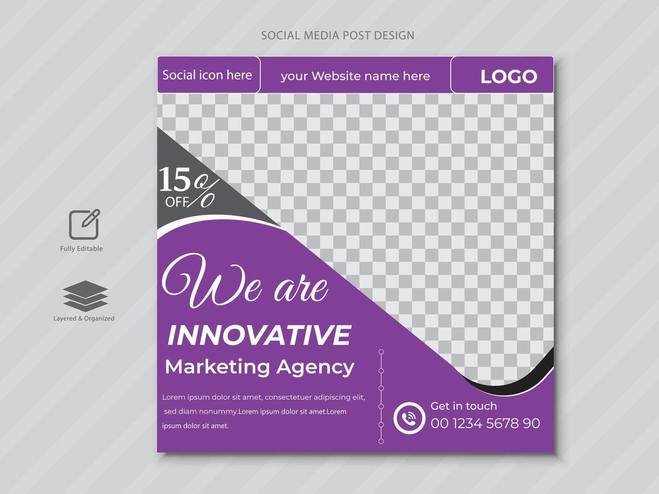 Creative Business Social media post design template. vector