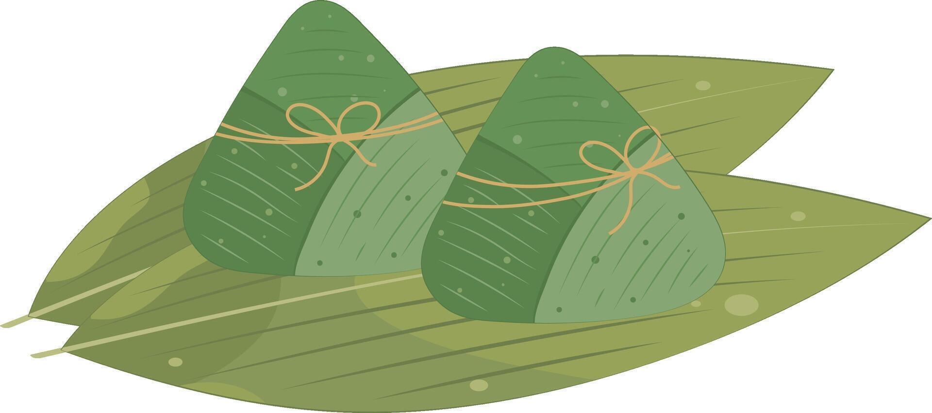 tradicional zongzi bola de masa hervida alimento, continuar barco festival ilustración gráfico elemento vector