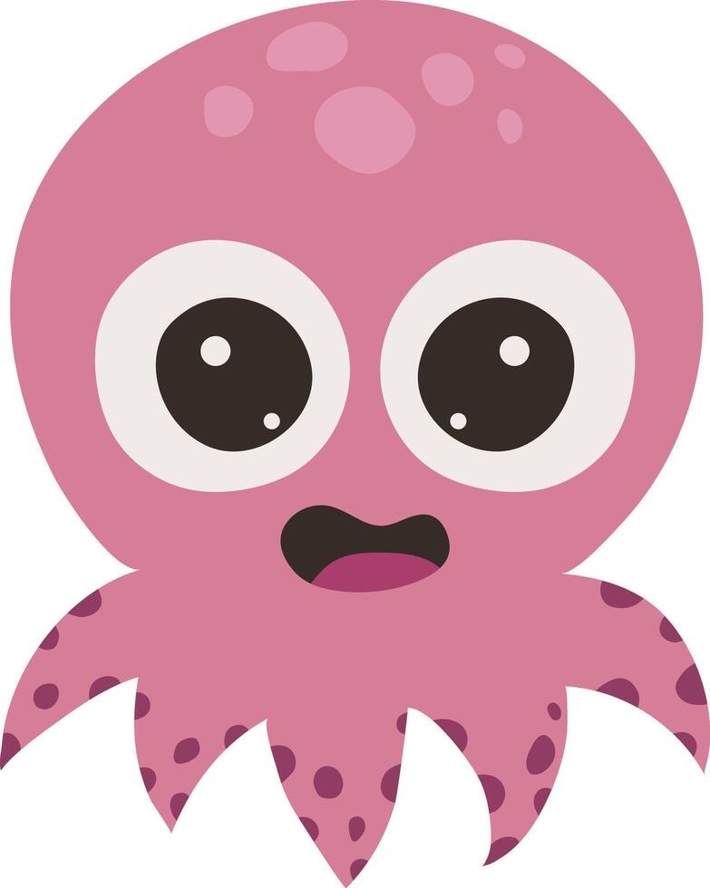 Takoyaki Squid Japanese Food Character Octopus Tropical Underwater Cartoon Funny Illustration vector