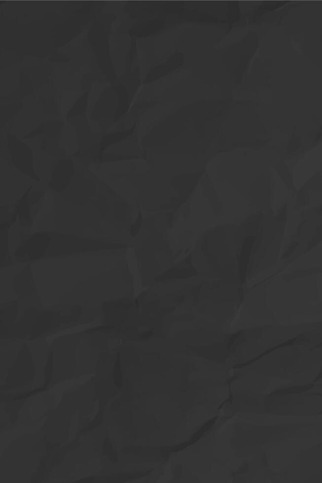 Black clean crumpled paper vector