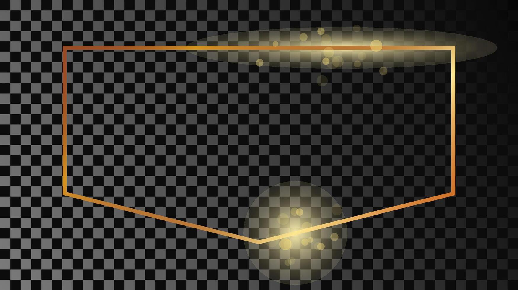 Gold glowing frame vector