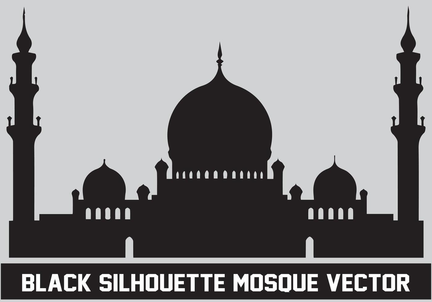 Mosque silhouette bundle white background vector