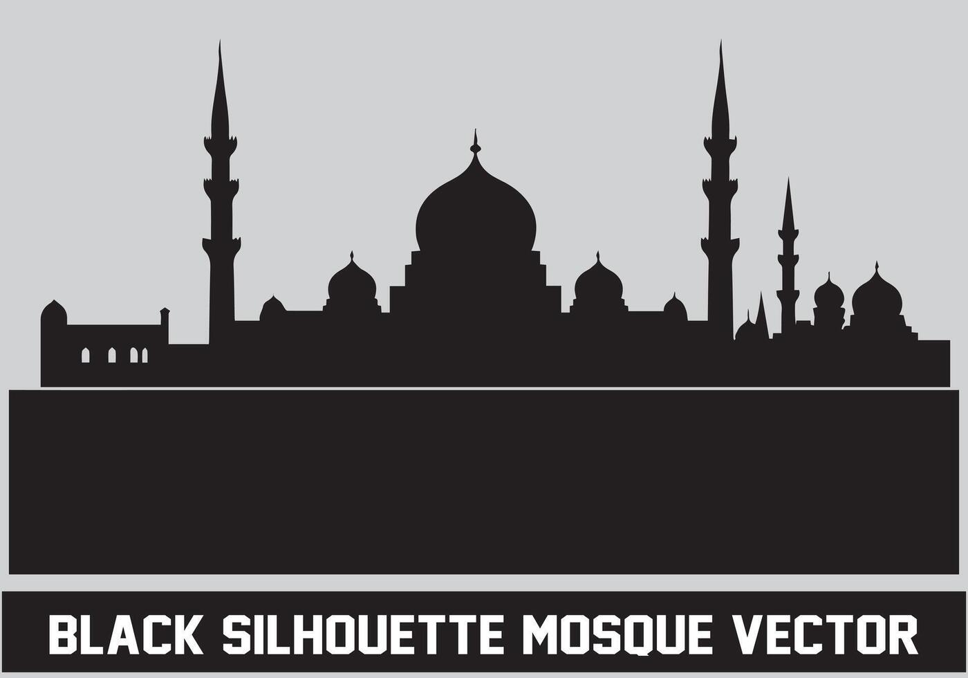 Mosque silhouette bundle white background vector