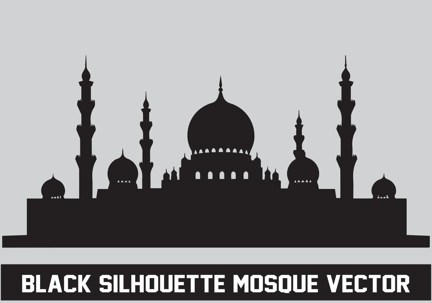 Mosque silhouette black color for islamic design vector