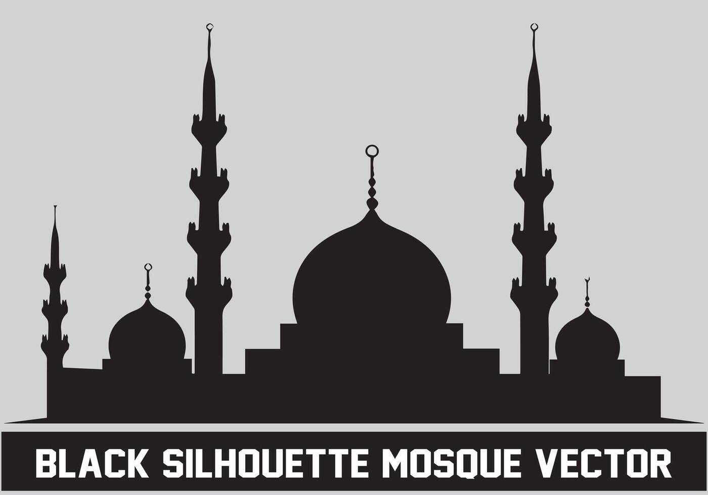 Mosque silhouette black color for islamic design vector