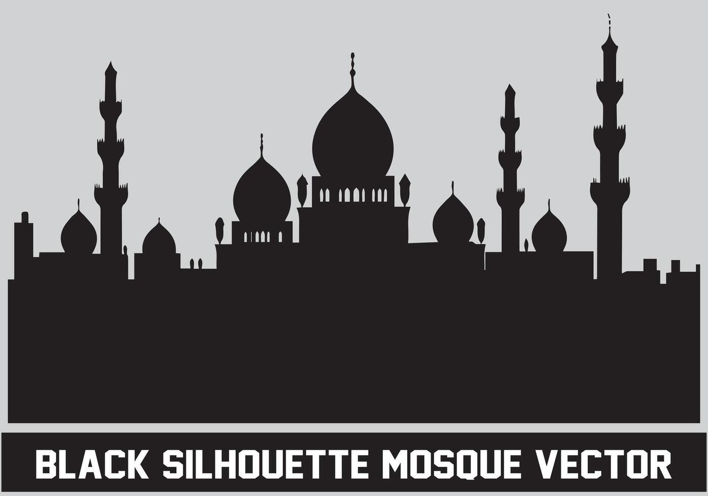 mezquita silueta haz blanco antecedentes vector