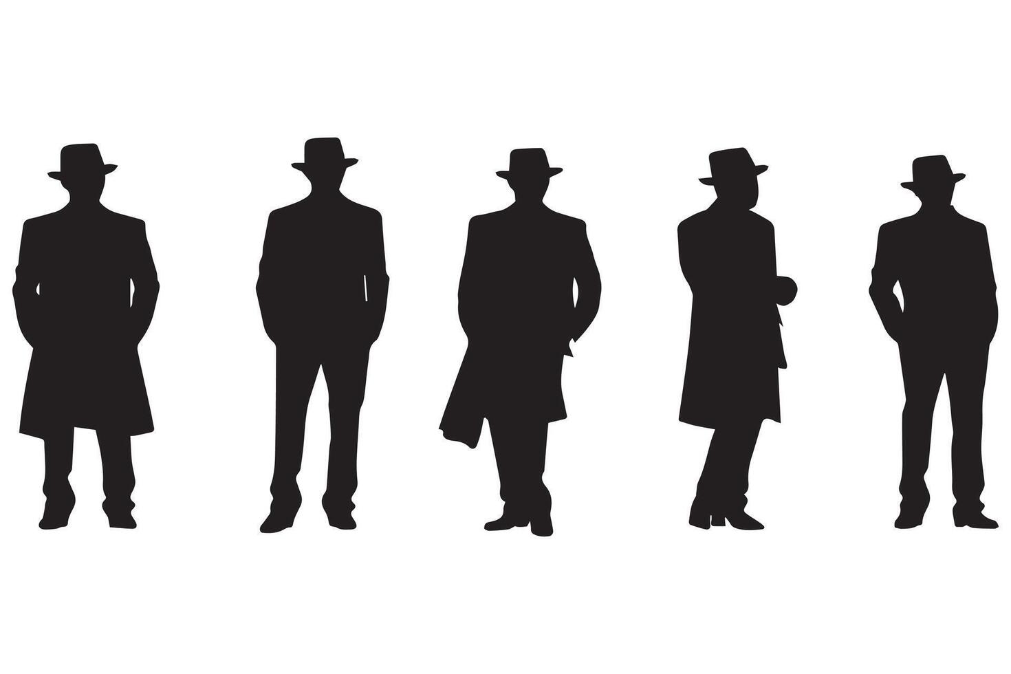 black silhouette group of man vector