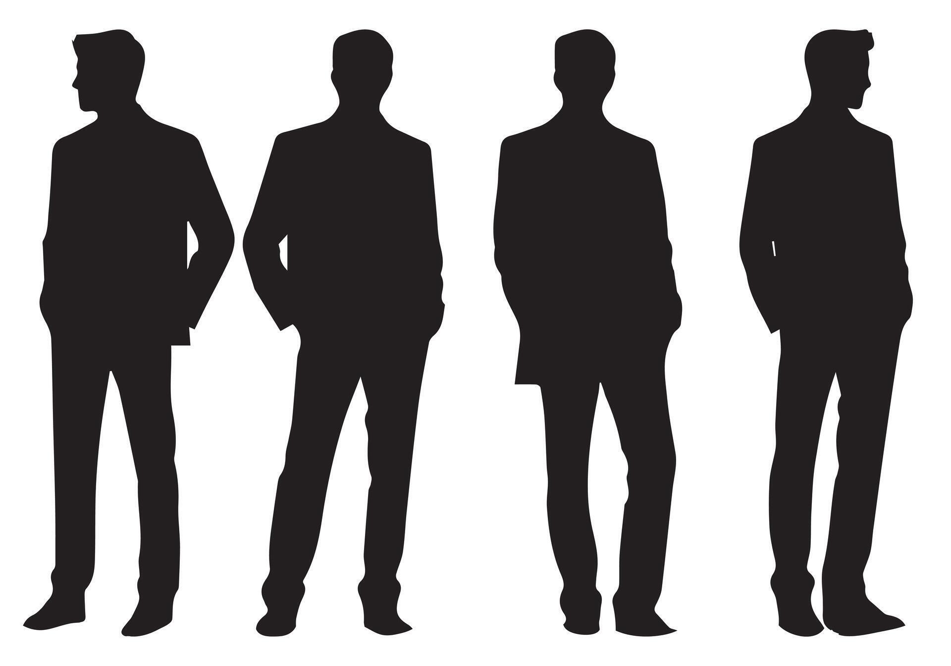 man black silhouette, set, isolated 43196504 Vector Art at Vecteezy