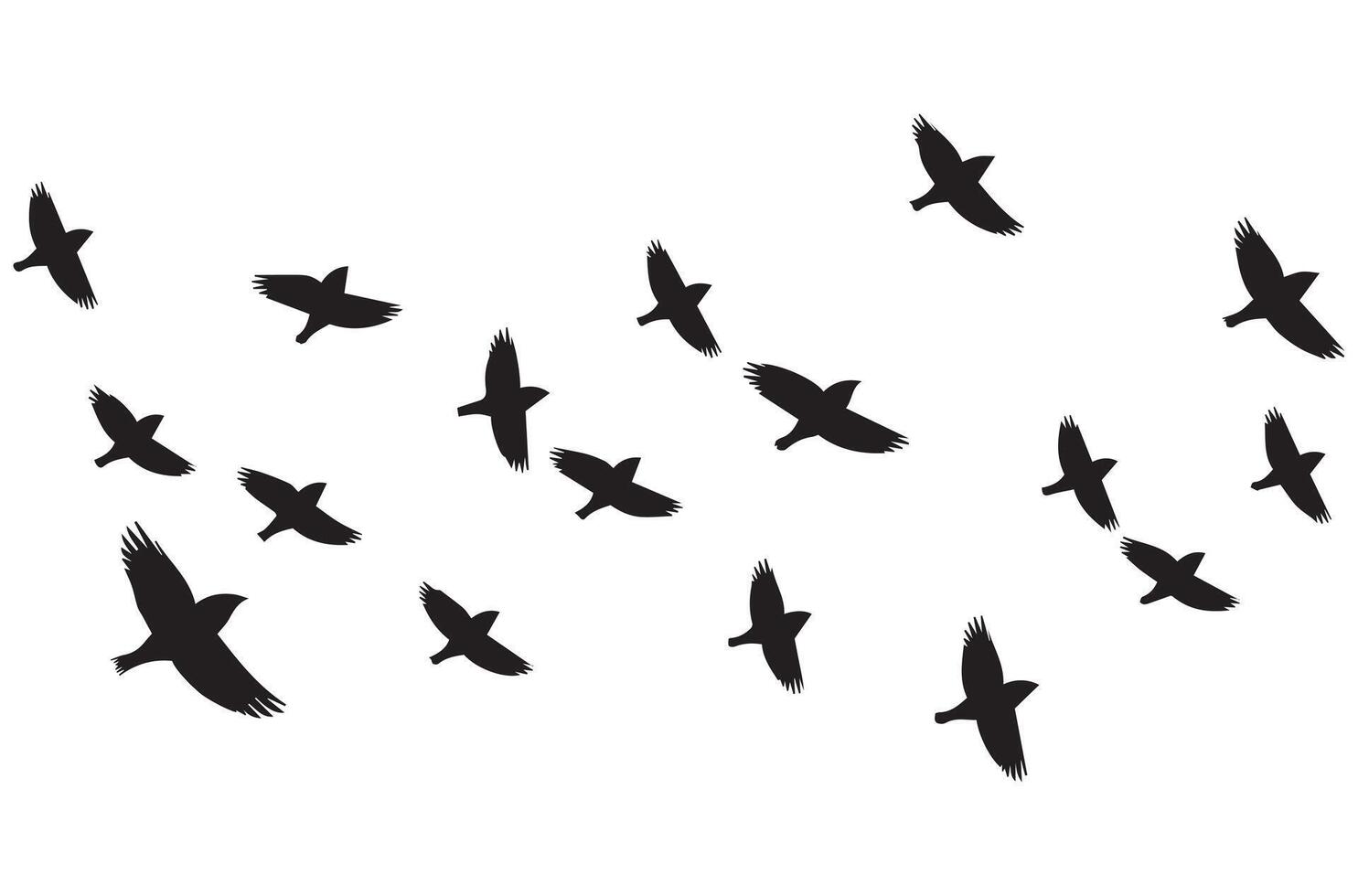 flying birds silhouette set flying birds icon set Set of flying birds silhouettes vector