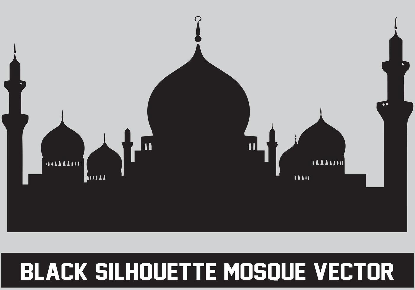 Mosque silhouette bundle white background vector