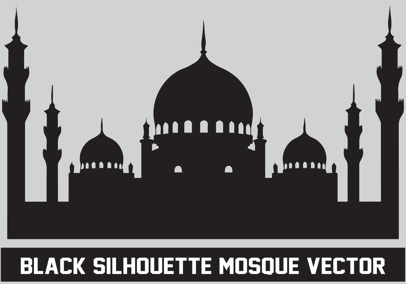 mezquita silueta haz blanco antecedentes vector