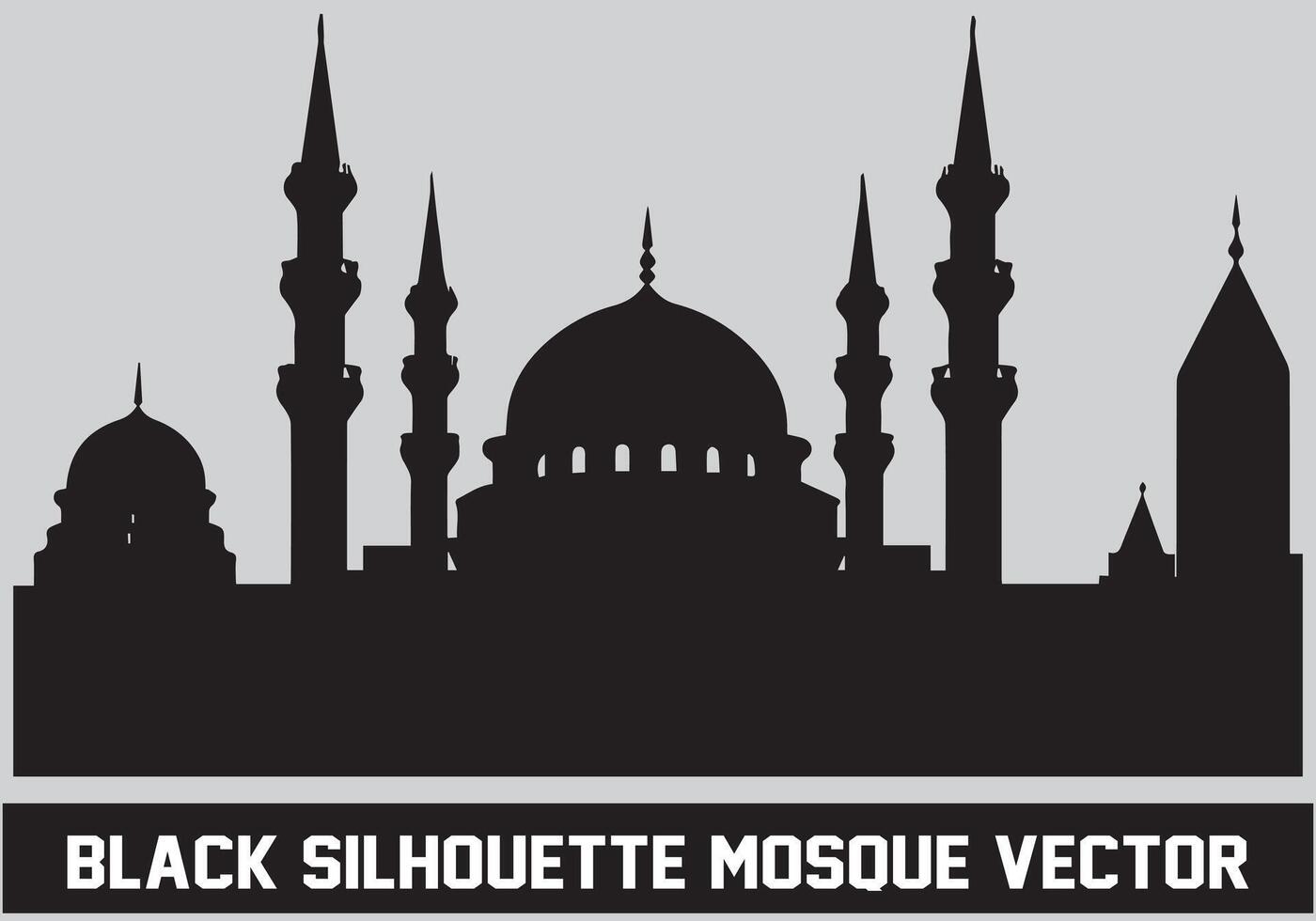 mezquita silueta haz blanco antecedentes vector