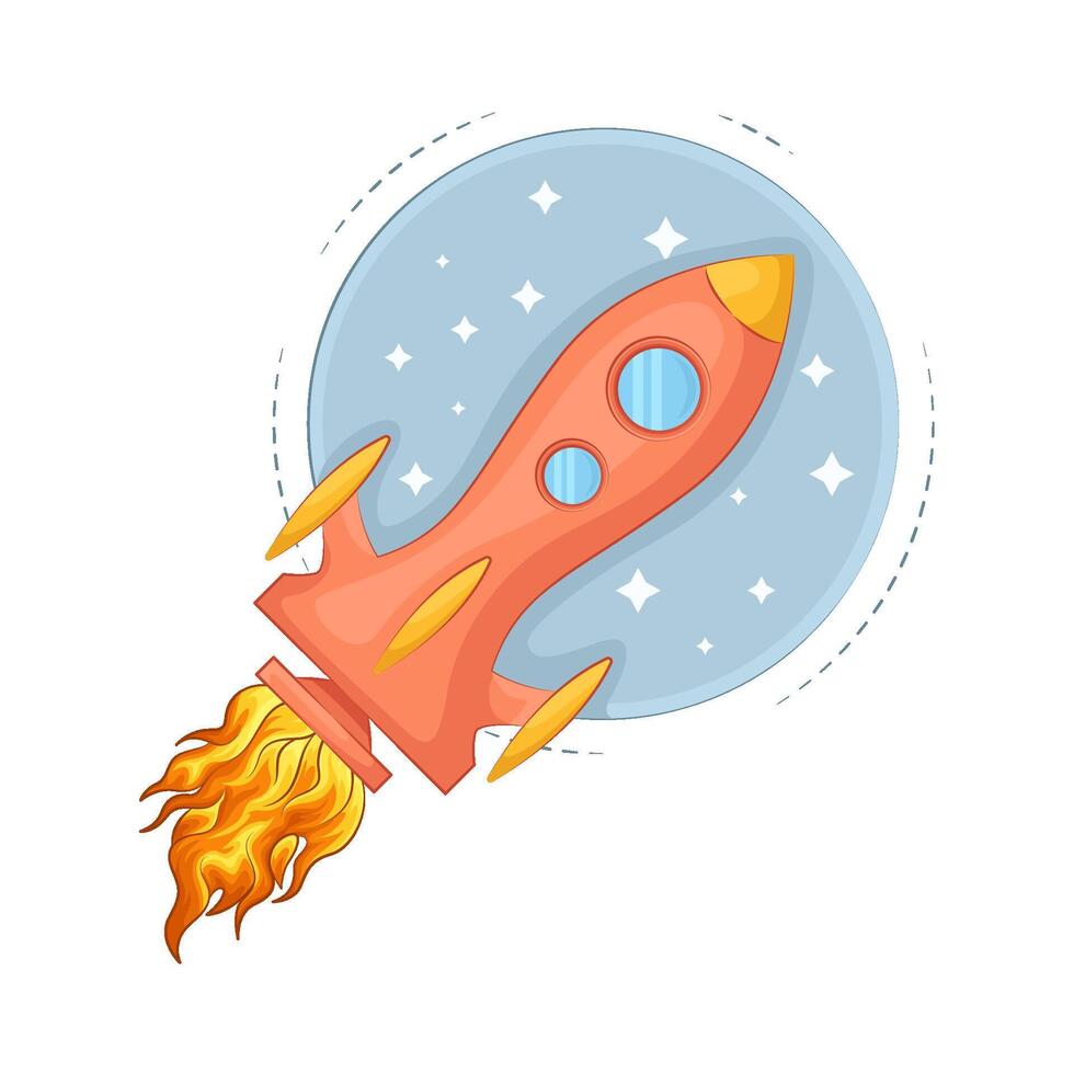 Illustration of rocket vector