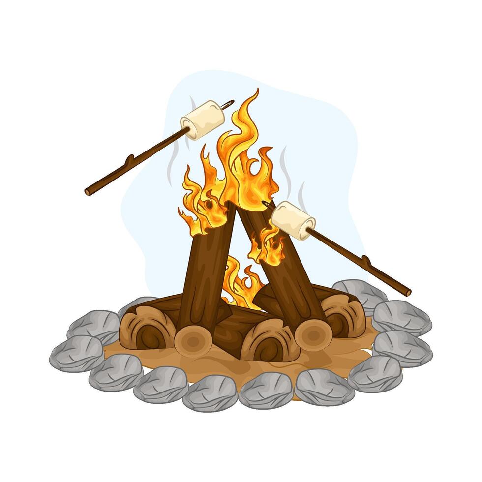 Illustration of bonfire vector