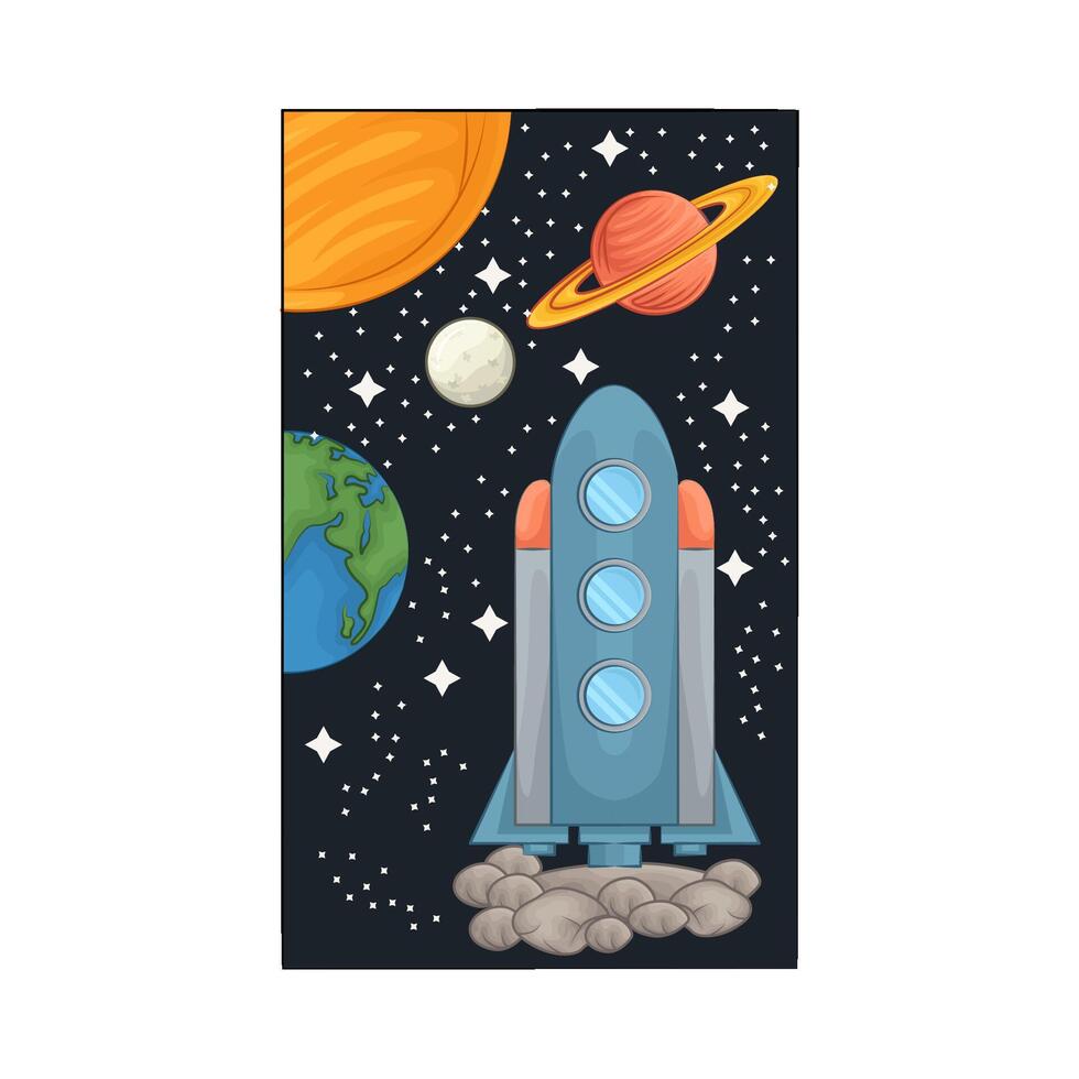 Illustration of rocket vector