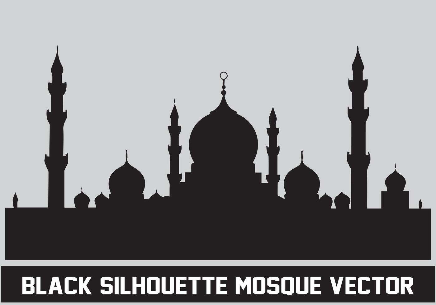 Mosque silhouette bundle white background vector