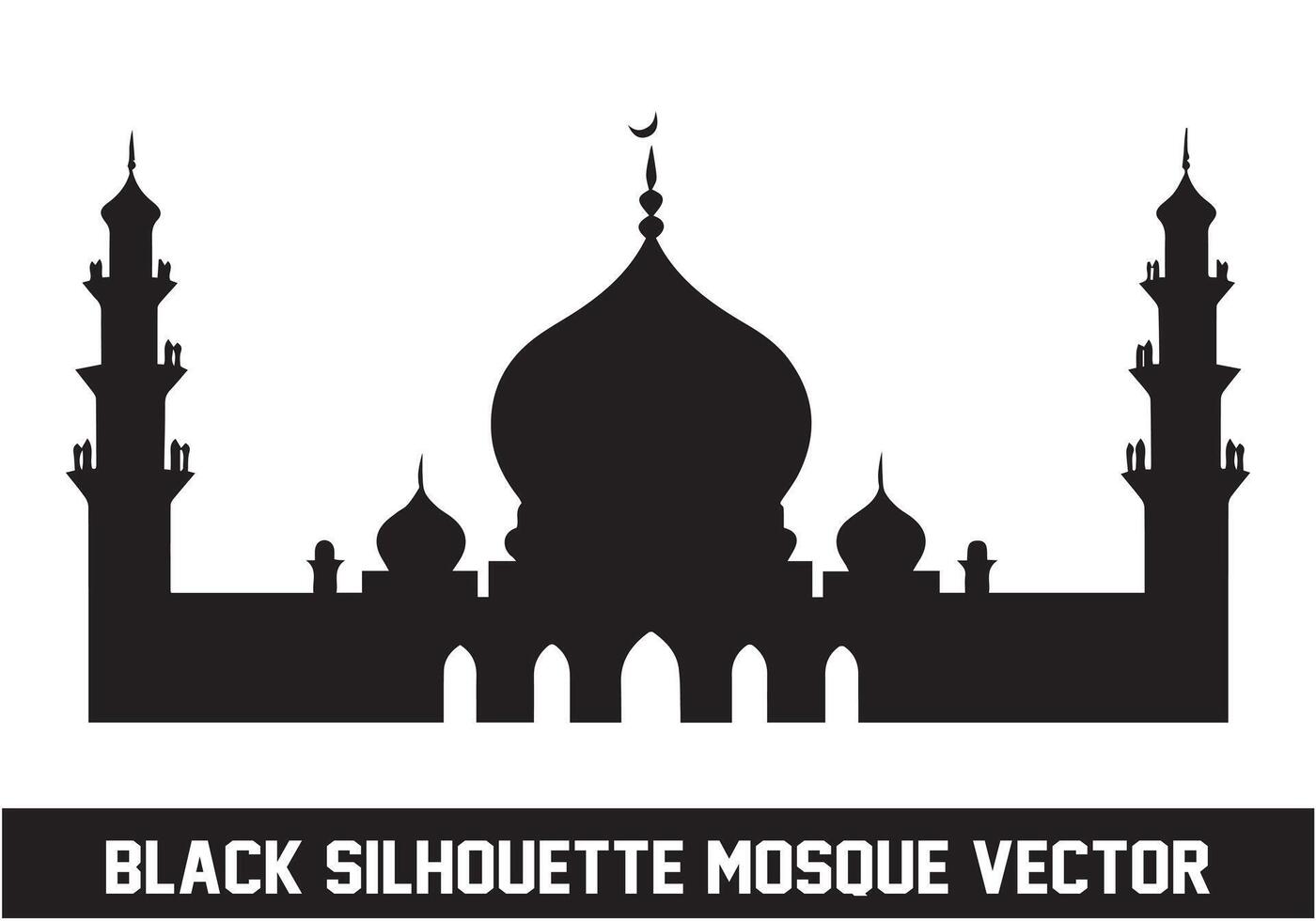 Mosque silhouette bundle white background vector