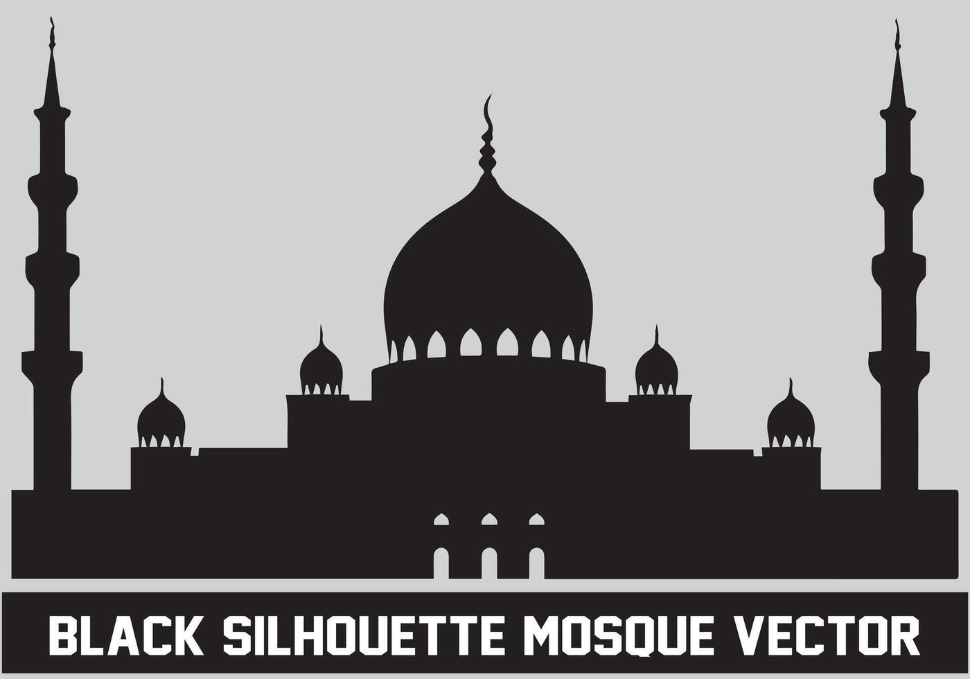 Mosque silhouette black color for islamic design vector