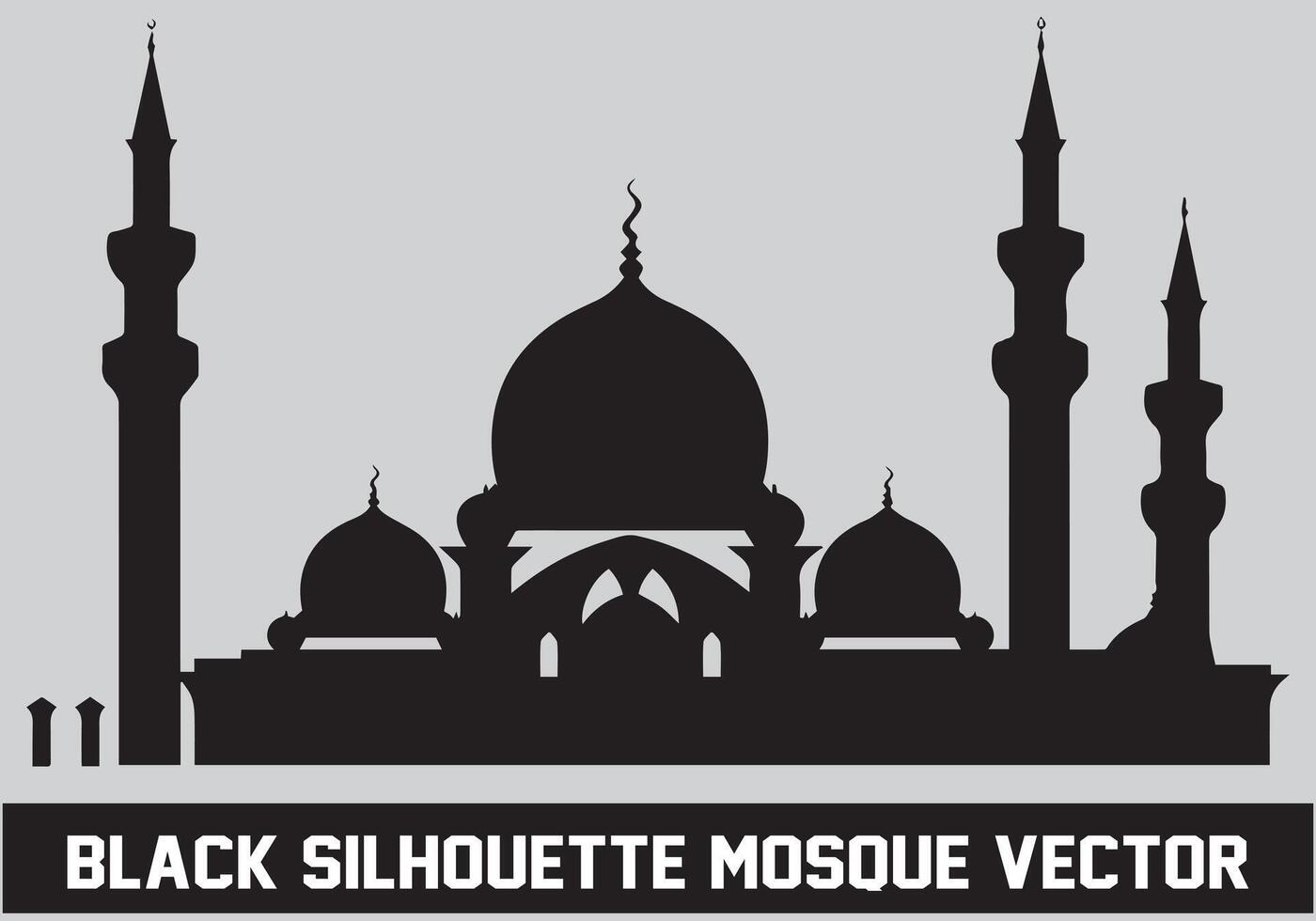 mezquita silueta haz blanco antecedentes vector