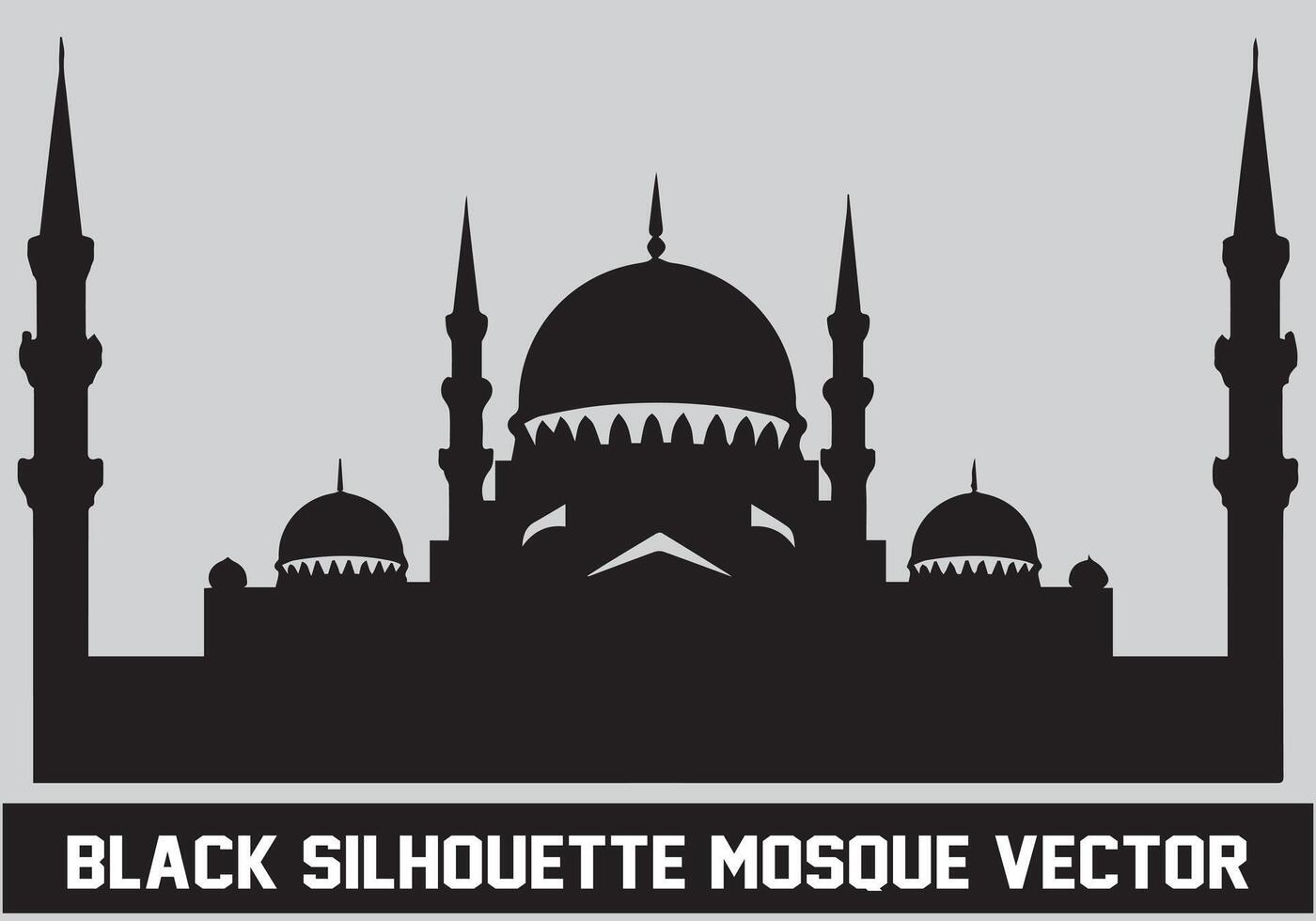 Mosque silhouette black color for islamic design vector